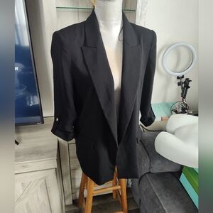Zara Women's Classic Black Blazer SZ L Pit To Pit 22"